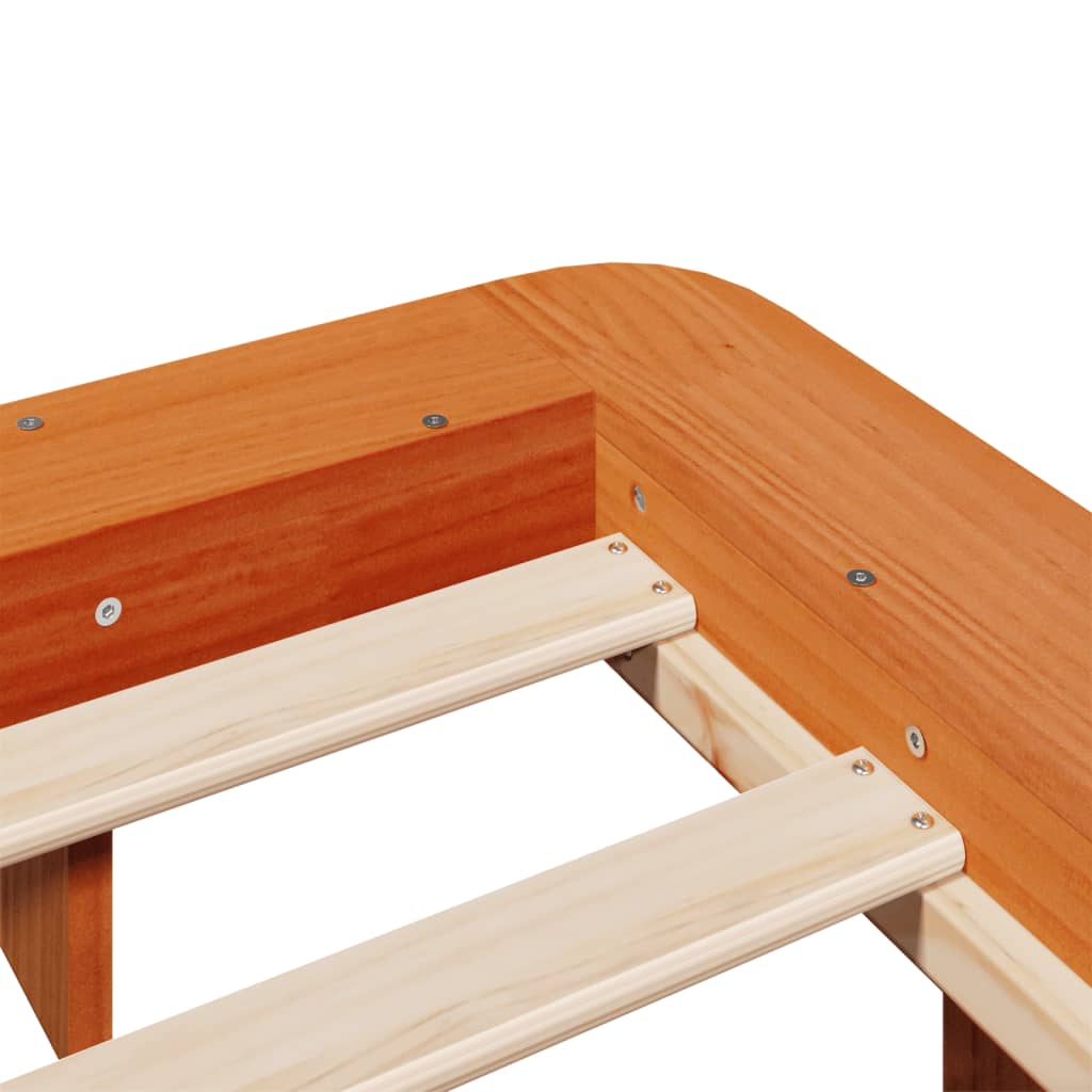 Bed Frame without Mattress Wax Brown 120x190 cm Small Double Solid Wood Pine